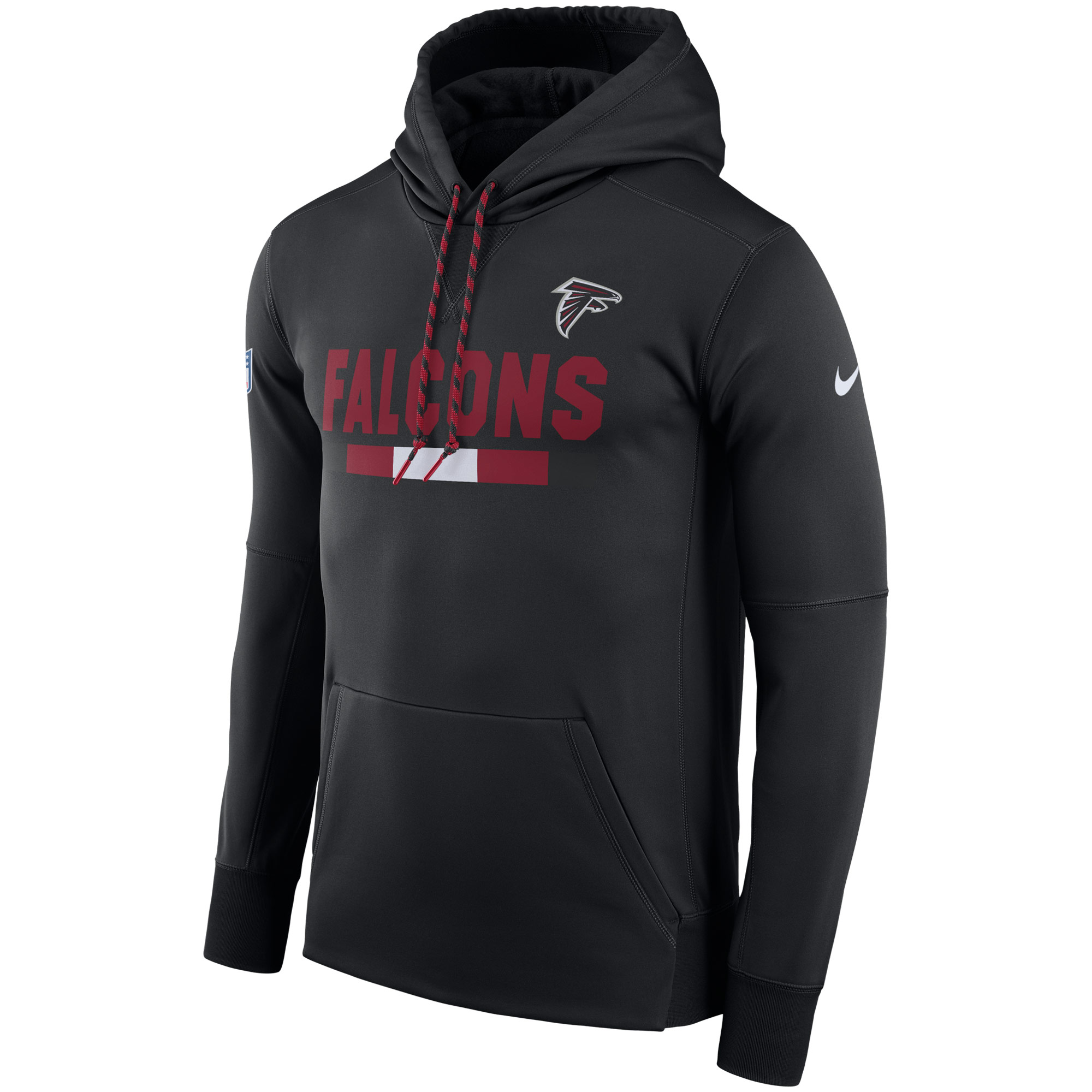 NFL Men Atlanta Falcons Nike Black Sideline ThermaFit Performance PO Hoodie